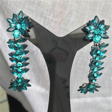 Brinco Azul Turquesa Comprido