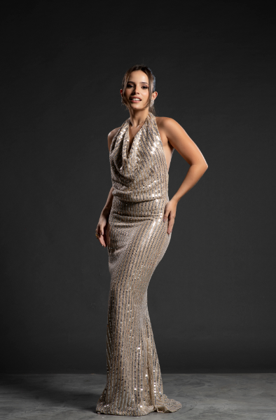 Vestido Prata Frente Única