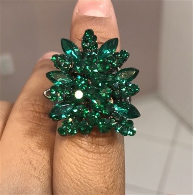 Anel Star Verde Esmeralda