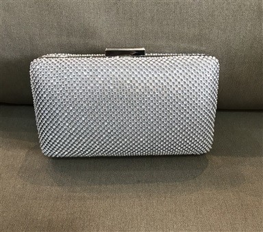 Clutch Manta Strass Dupla Prata