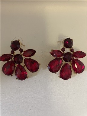 Brinco Vermelho Pedras