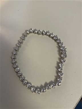 Pulseira Strass Prata