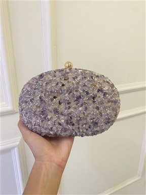 Clutch Pedras em Cristais Roxo & Lavanda