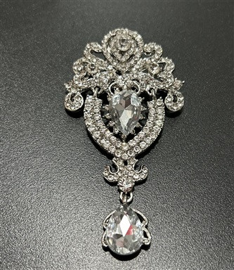Broche com Strass e Pedra Pendurada