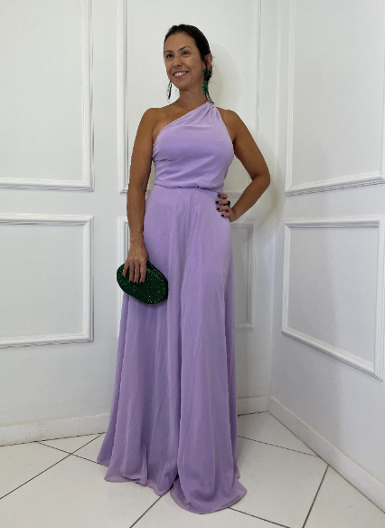 Vestido Lavanda Um Ombro Só