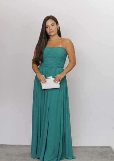 Vestido Verde Bojo Plissado Tomara - Que - Caia