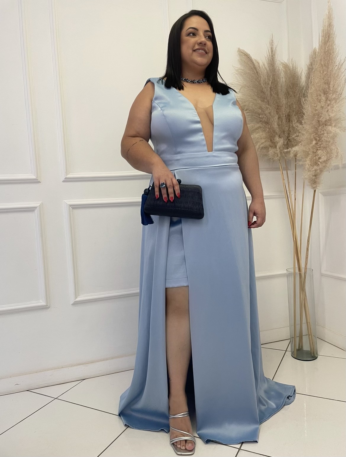Vestido Azul Serenity Decote