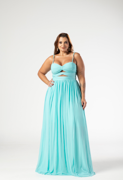 Vestido Tiffany Drapeado Recortes