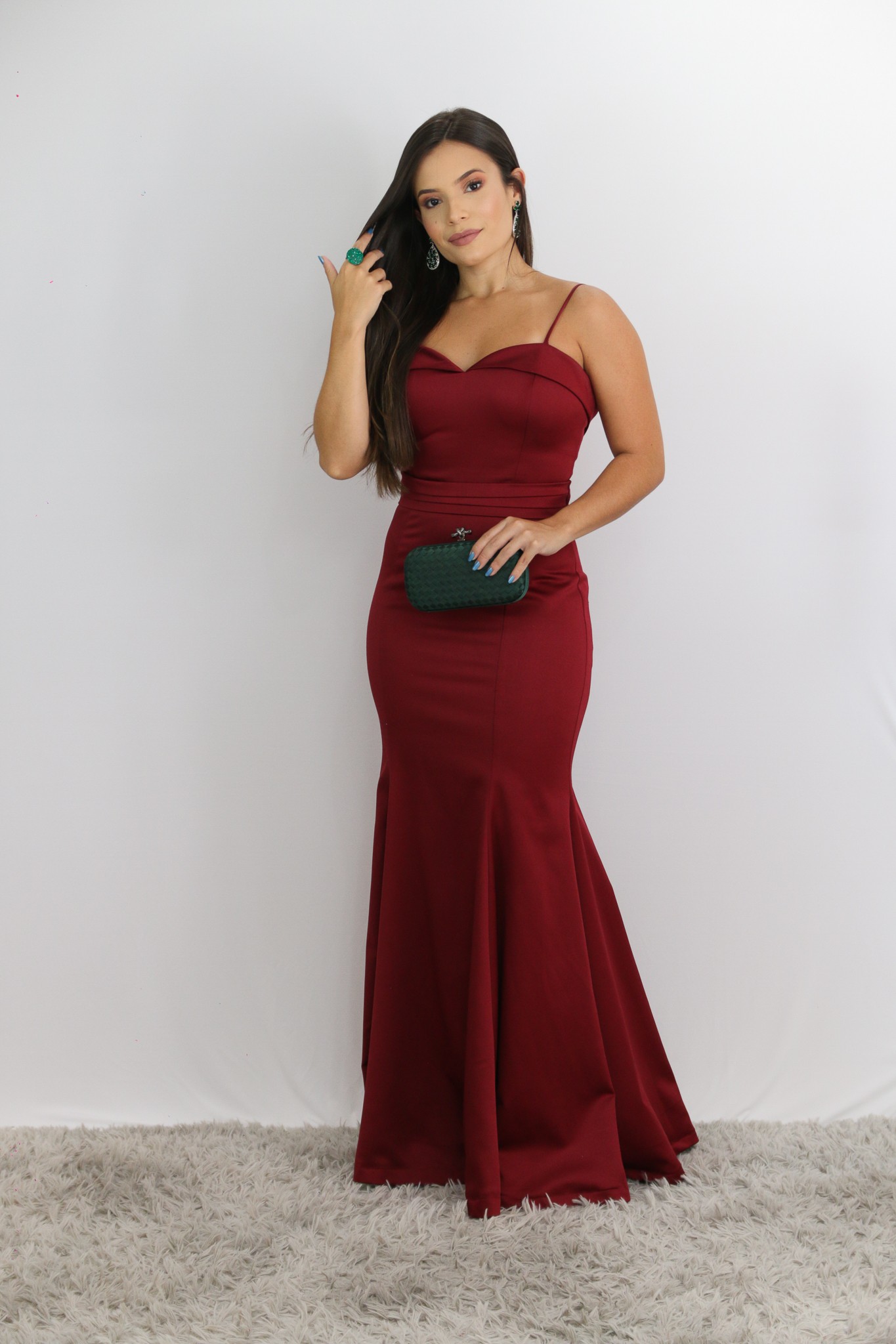 Vestido Alcinha Marsala Sereia