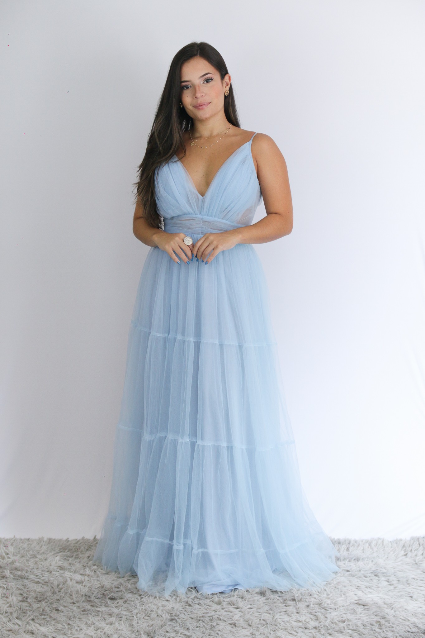 Vestido Tule Azul Serenity