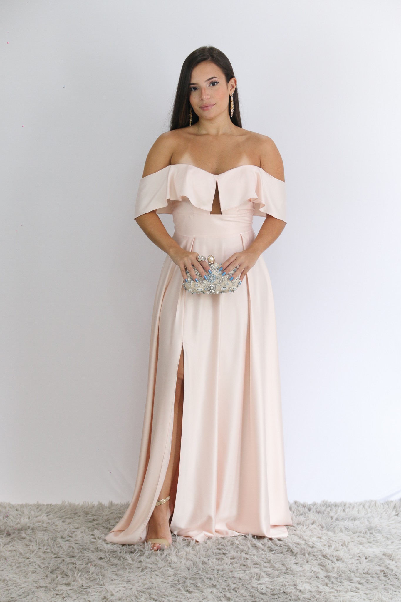 Vestido Rosê Ombro a Ombro