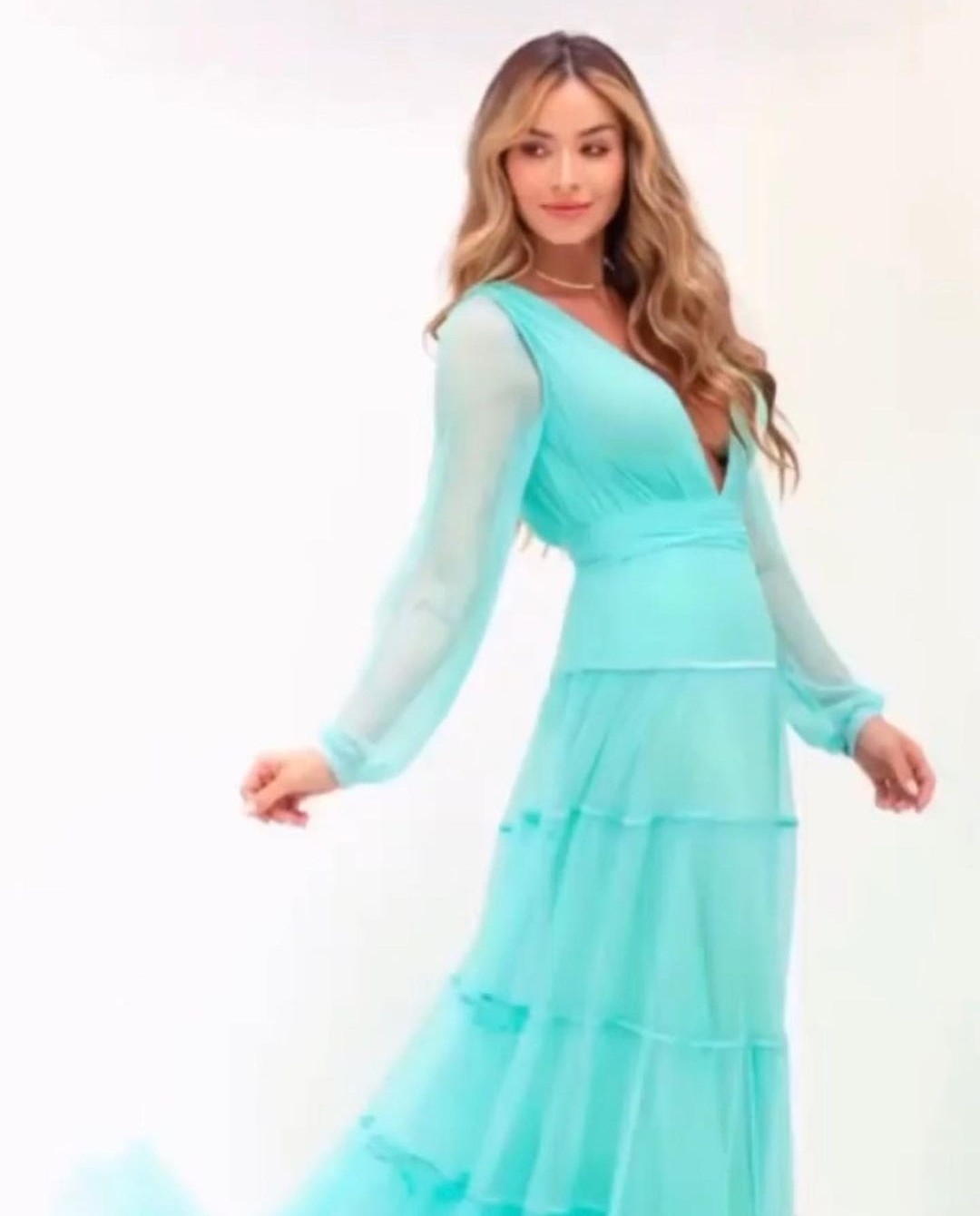 Vestido Charlotte Verde-Água