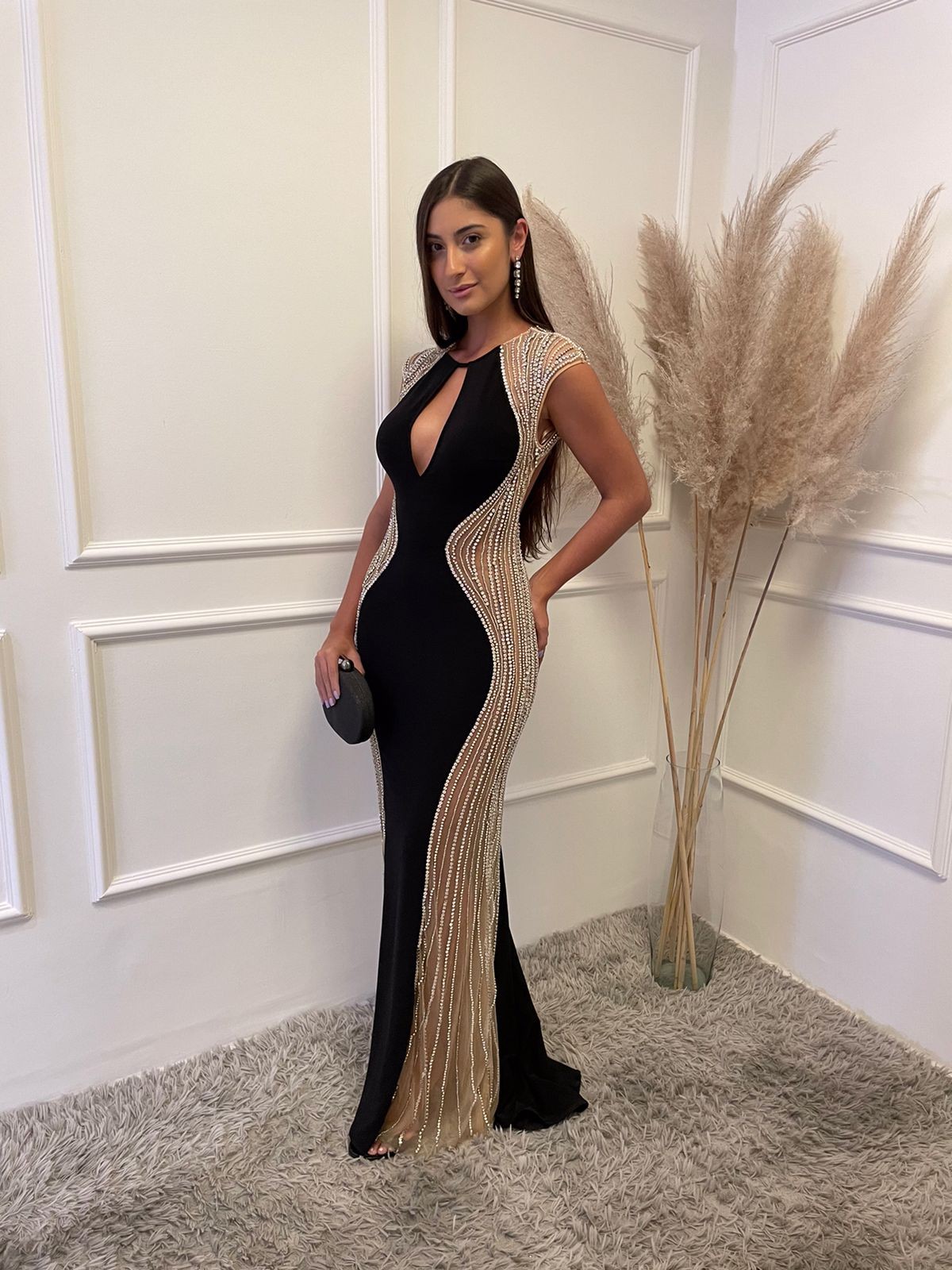 Jovani Preto Bordado na Lateral