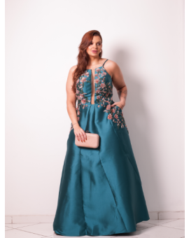 Vestido Terracota Alcinha Cruzado nas Costas