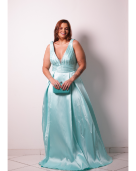Vestido Tiffany Fitas Saia Pregas