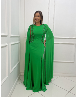 Vestido Verde Com Capa