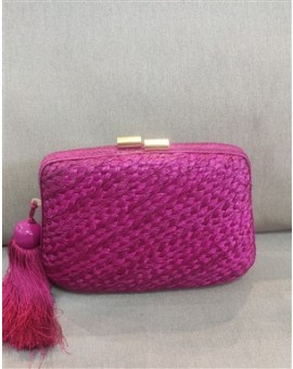 Clutch Empório Palha Fucsia