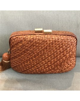 Clutch Empório Palha Terracota