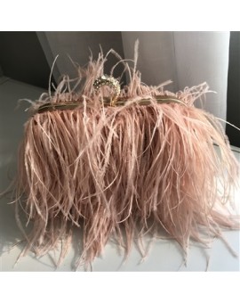 Clutch Plumas Rosa