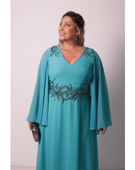 Vestido Verde com Capa