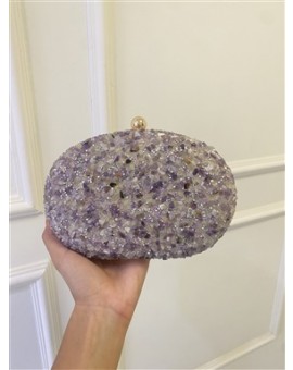 Clutch Pedras em Cristais Roxo & Lavanda