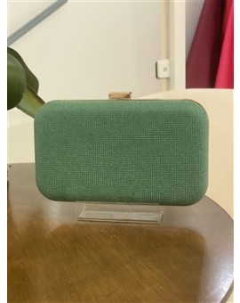 Clutch Verde com Brilho Dourado