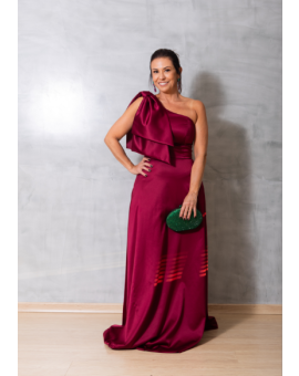Vestido Marsala Laço