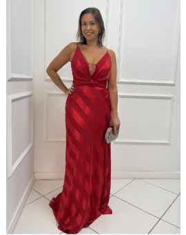 Vestido Vermelho Listras
