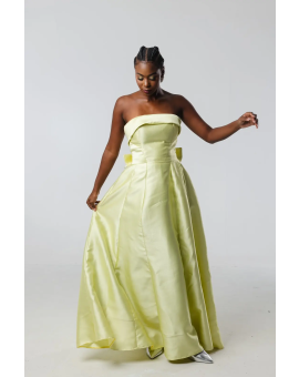 Vestido Verde Lima Princesa Laço Costas