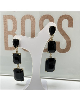 Brinco Preto 3 Pedras