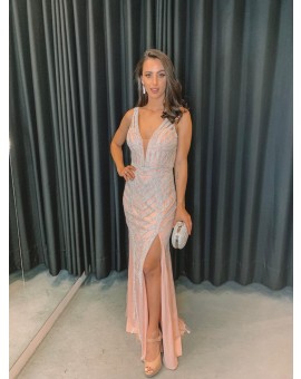Vestido Dave&Johnny - Rosa e Prata