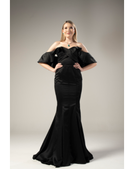 Vestido Preto Ombro a Ombro Sereia