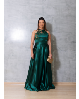 Vestido Alfaiataria Verde Busto Bordado