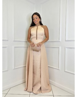 Vestido Rosê Tecido Brocado