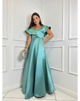 Vestido Verde Menta Saia Rodada