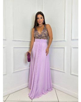 Vestido Lavanda Bojo Bordado