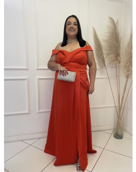 Vestido Ombro a Ombro Laranja