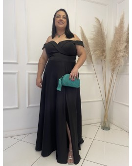 Vestido Preto Ombro a Ombro