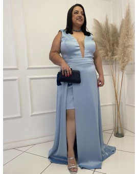 Vestido Azul Serenity Decote