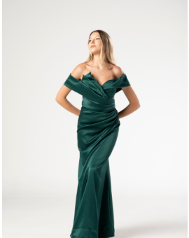 Vestido Verde Esmeralda Drapeado