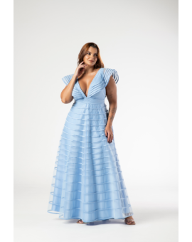 Vestido Azul Serenity Decote V