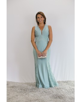 Vestido Verde Sage Renda