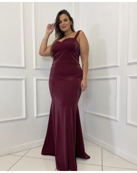 Vestido Marsala Brilho
