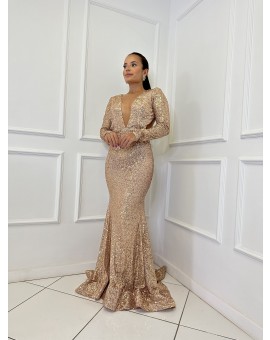 Vestido Agilitá Paetê Dourado