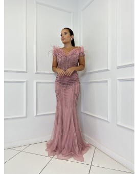 Vestido Rose Plumas