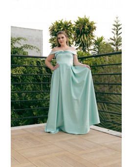 Vestido Longo Verde Ombro a Ombro