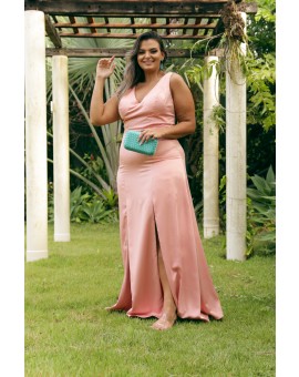 Vestido Rosa Costas Cruzadas