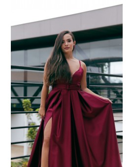 Vestido Marsala Decote Redondo