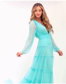 Vestido Charlotte Verde-Água