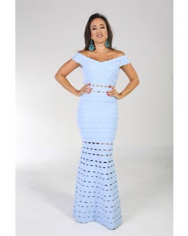 Vestido Bandagem - Azul Baby
